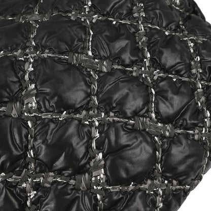 Chanel Black Quilted Nylon Tweed Stitch Paris-Byzance Bowling Bag