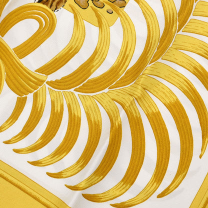 Hermes Scarf Carre 45 Tigre Royal Yellow Small Good