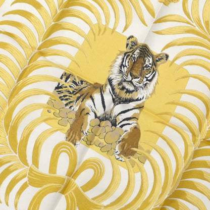 Hermes Scarf Carre 45 Tigre Royal Yellow Small Good