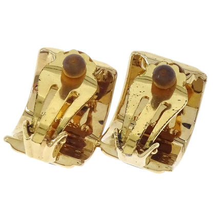 Hermes Gold Enamel Cloisonne Ware Clip-On Earrings