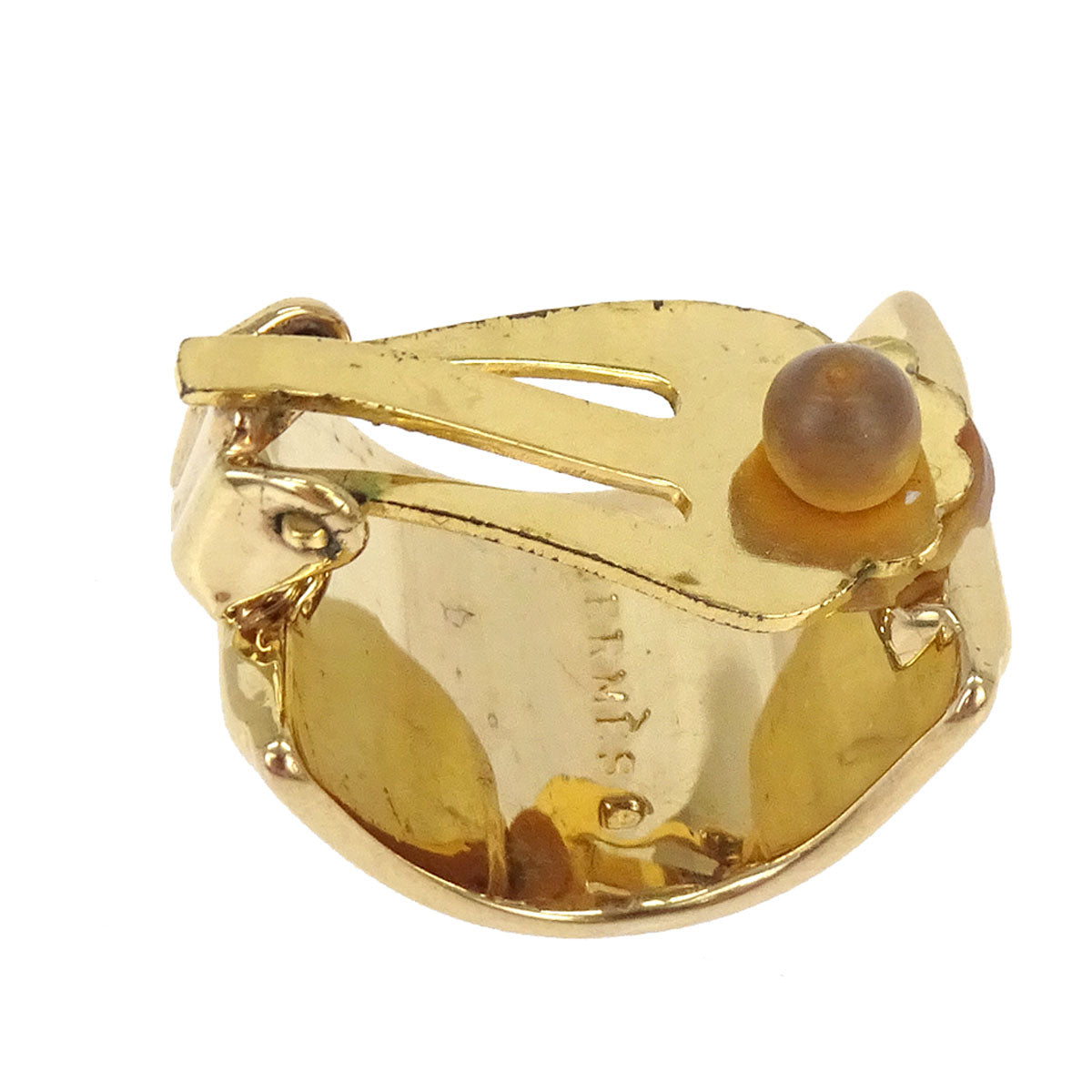 Hermes Gold Enamel Cloisonne Ware Clip-On Earrings