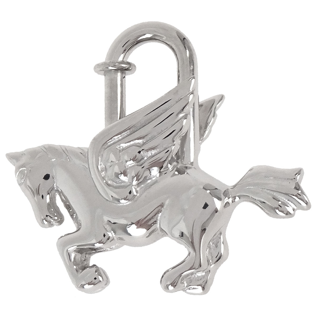 Hermes 1993 Le Cheval Pegasus Cadena Silver Small Good