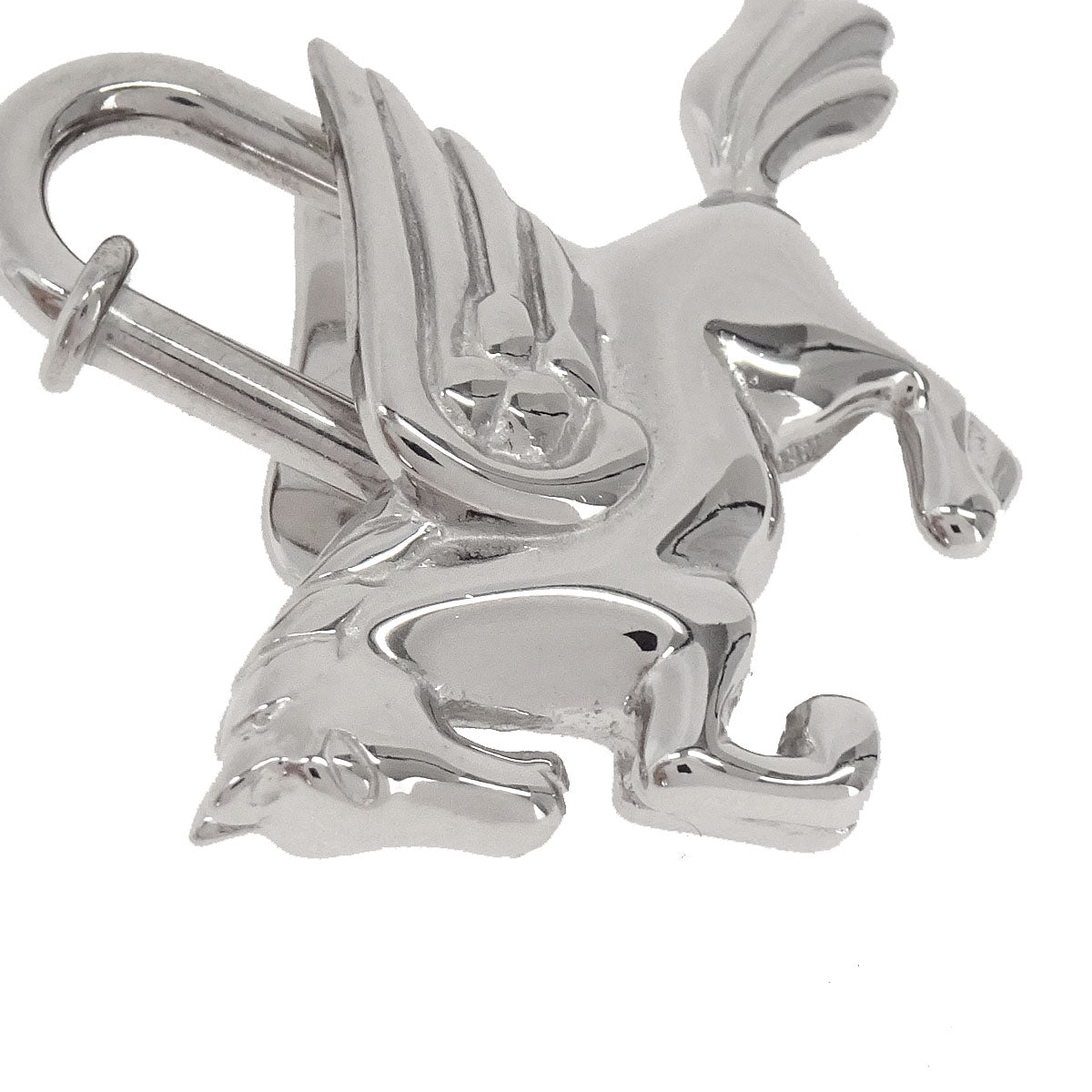 Hermes 1993 Le Cheval Pegasus Cadena Silver Small Good
