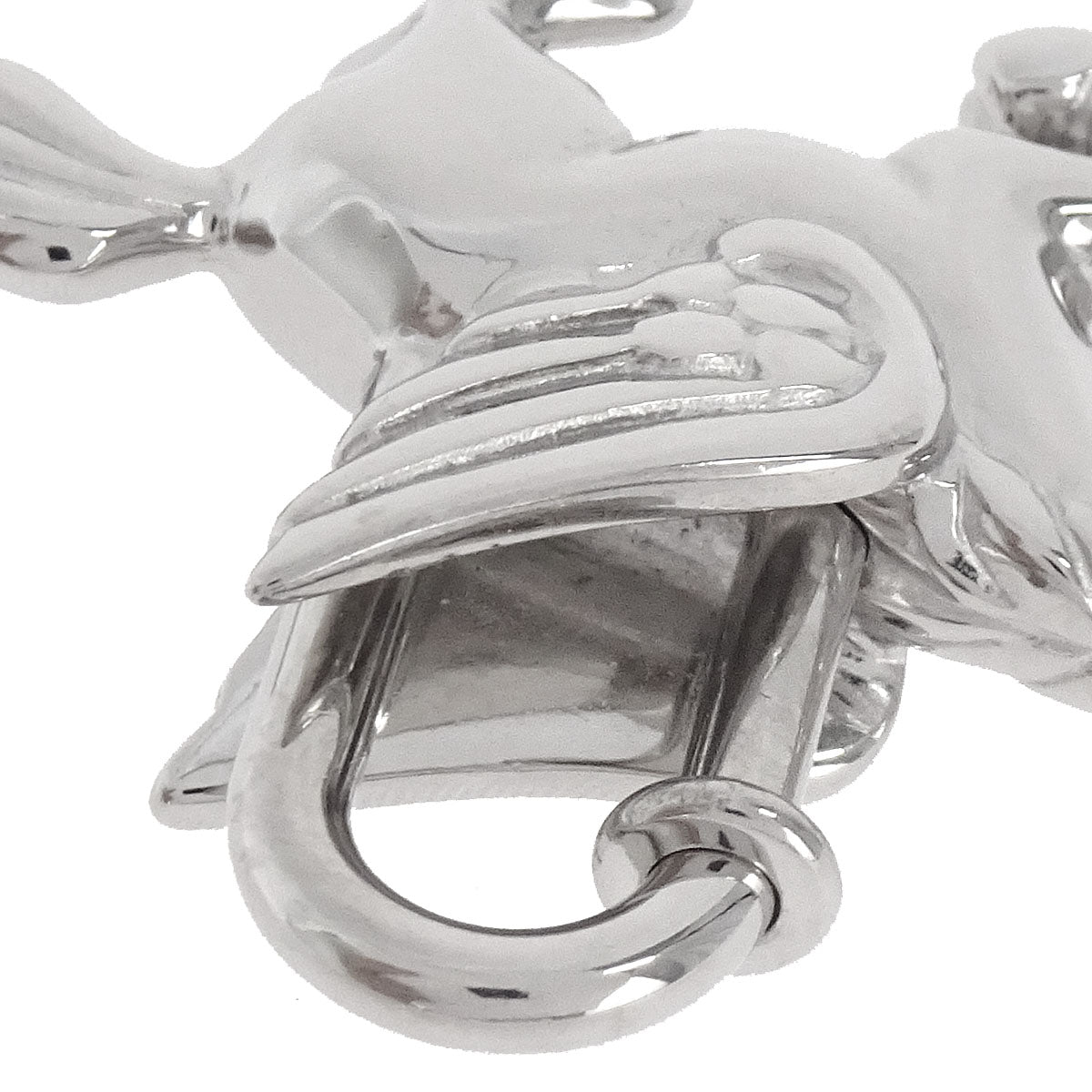 Hermes 1993 Le Cheval Pegasus Cadena Silver Small Good