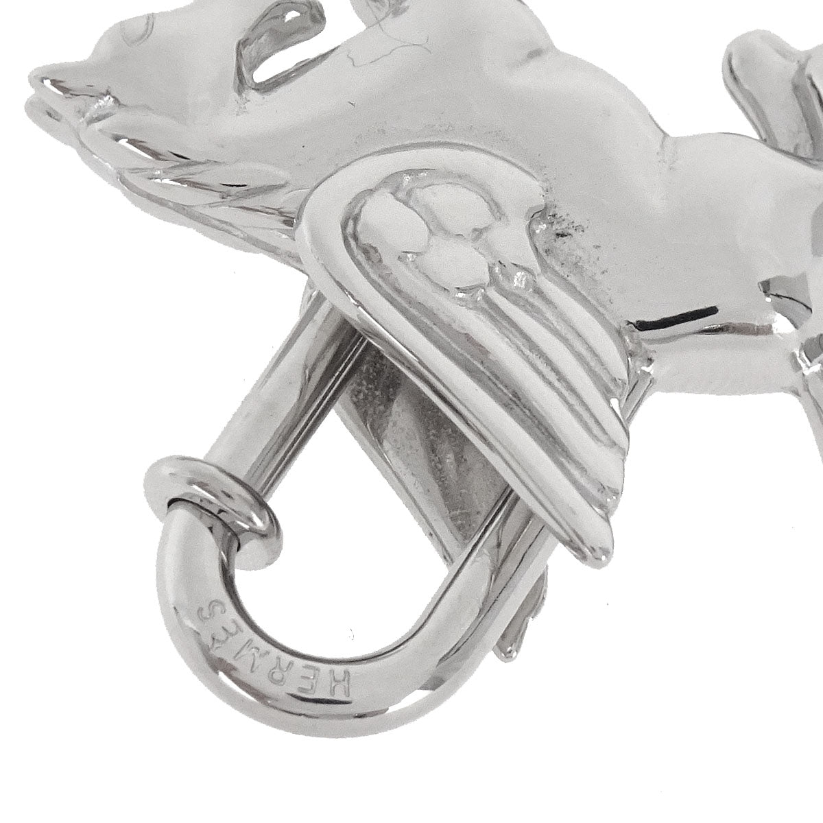 Hermes 1993 Le Cheval Pegasus Cadena Silver Small Good