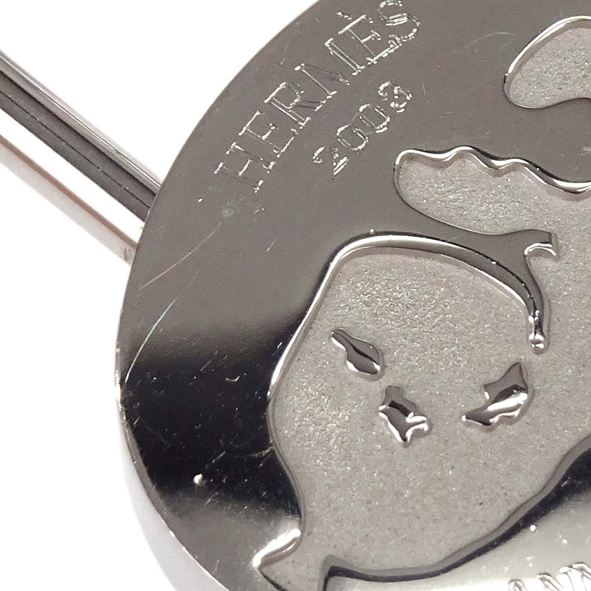 Hermes 2003 Mediterranean Cadena Padlock Silver Small Good