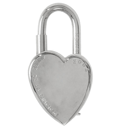 Hermes Annee De La Fantaisie Cadena Padlock Bag Charm Silver Small Good