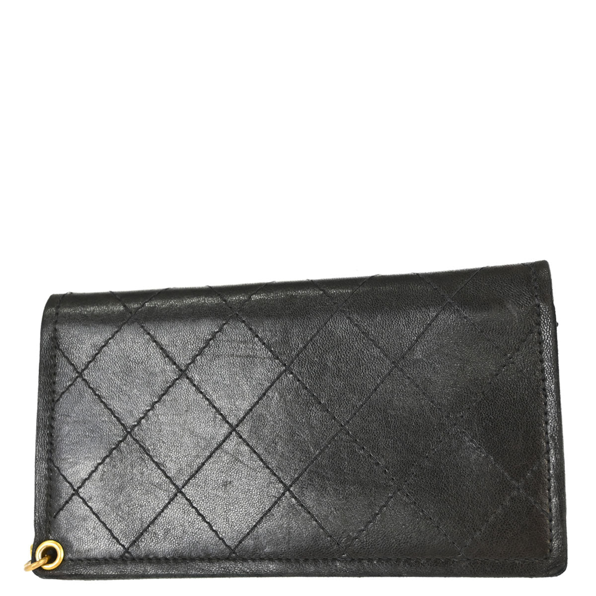 Chanel Black Lambskin Chain Strap Wallet
