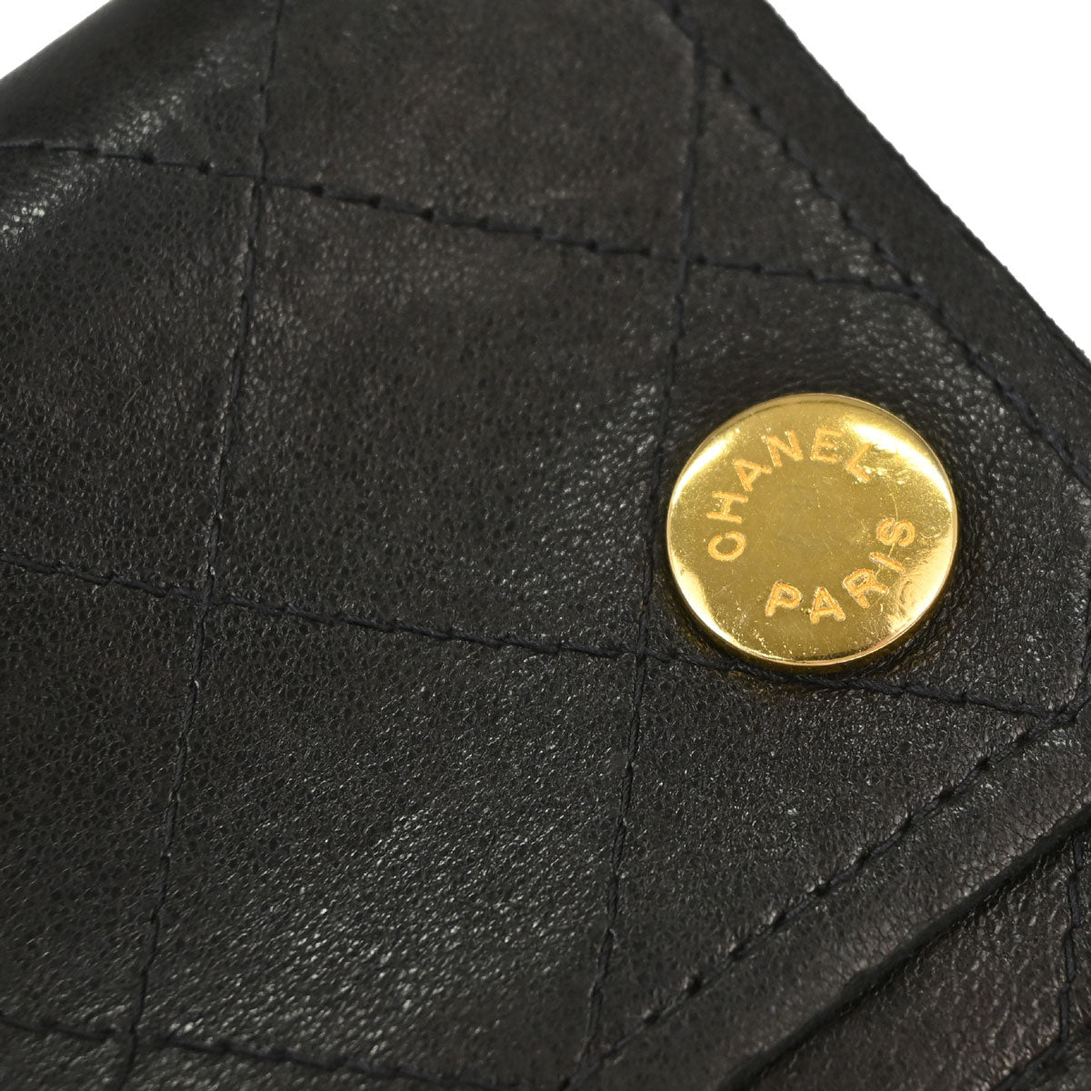 Chanel Black Lambskin Chain Strap Wallet