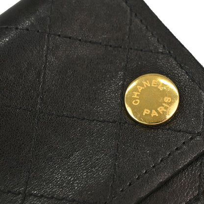 Chanel Black Lambskin Chain Strap Wallet