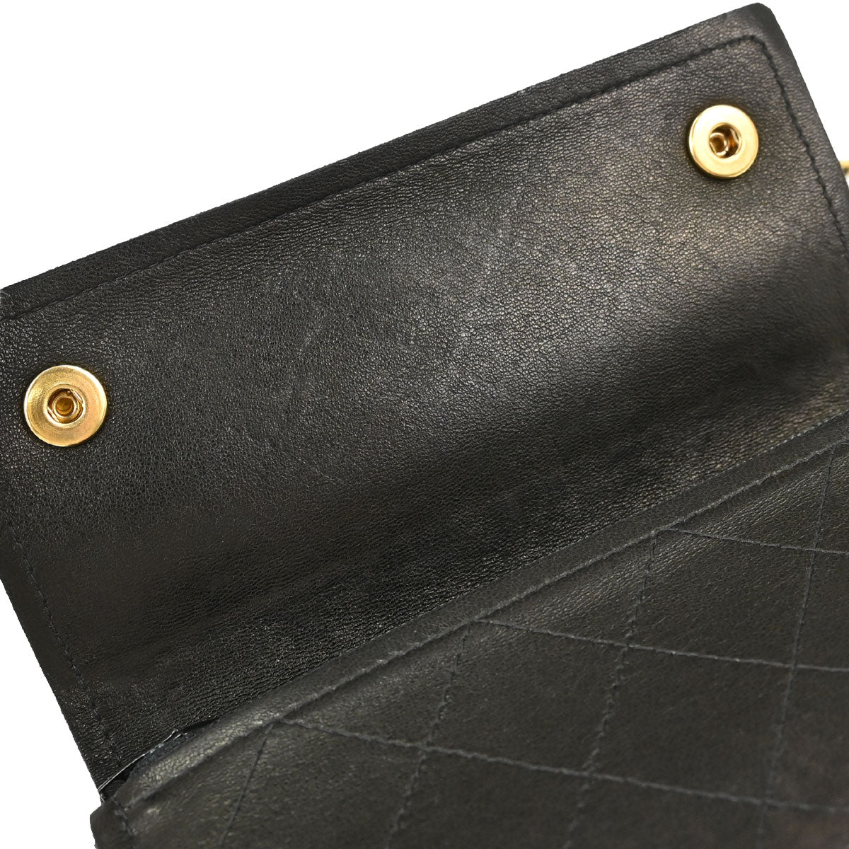 Chanel Black Lambskin Chain Strap Wallet