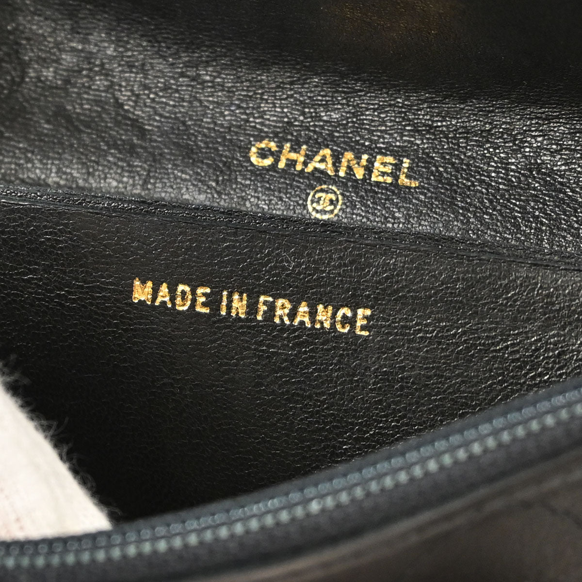 Chanel Black Lambskin Chain Strap Wallet