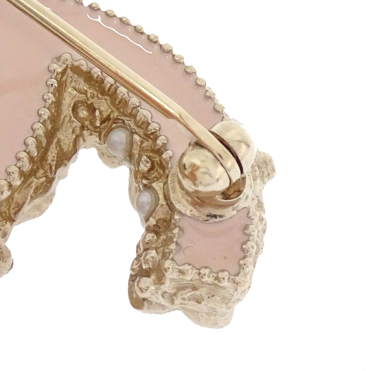Chanel CC Flower Brooch Pin Gold Rhinestone Costume Pearl B11A