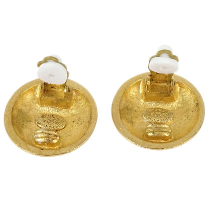 Chanel Button Clip-On Earrings Gold 95A