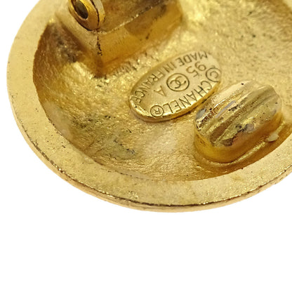Chanel Button Clip-On Earrings Gold 95A