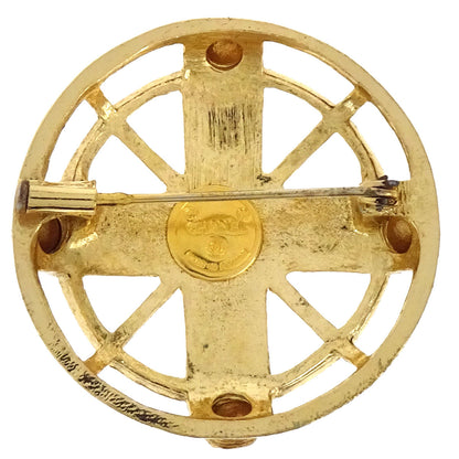 Chanel Medallion Brooch Pin Gold