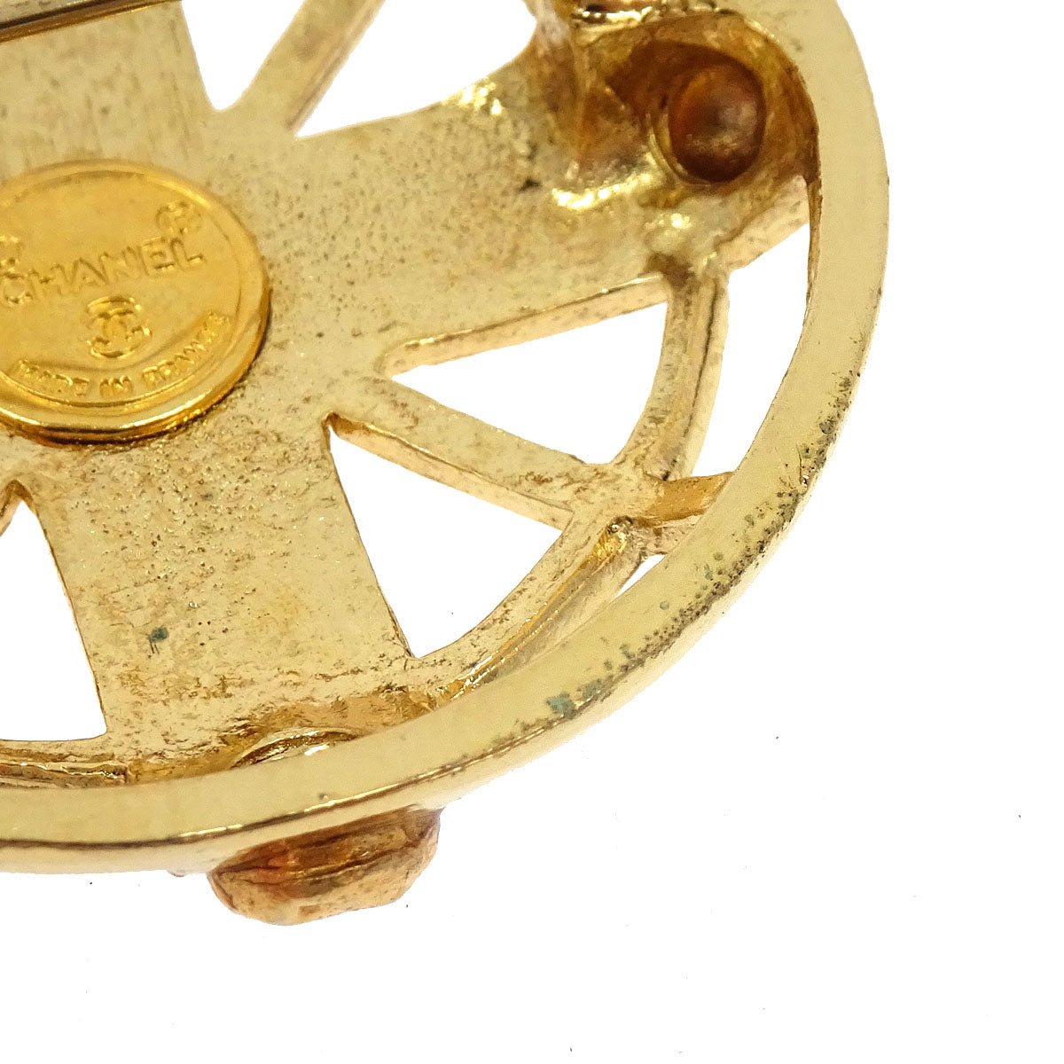 Chanel Medallion Brooch Pin Gold