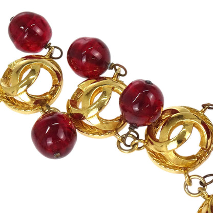 Chanel Medallion Choker Gripoix Gold Burgundy Necklace