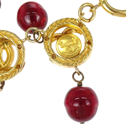 Chanel Medallion Choker Gripoix Gold Burgundy Necklace
