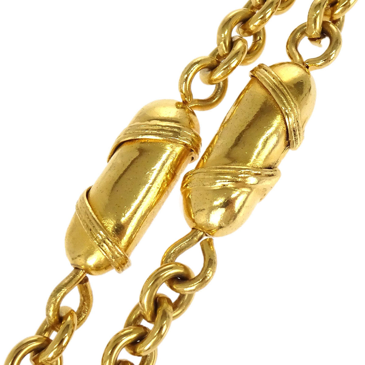Chanel Gold Chain Costume Pearl Long Necklace