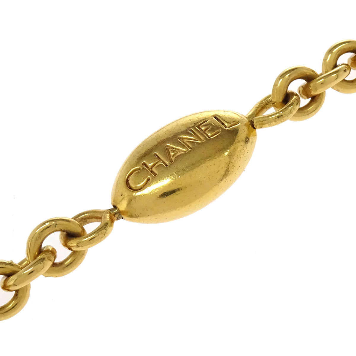 Chanel Gold Chain Costume Pearl Long Necklace