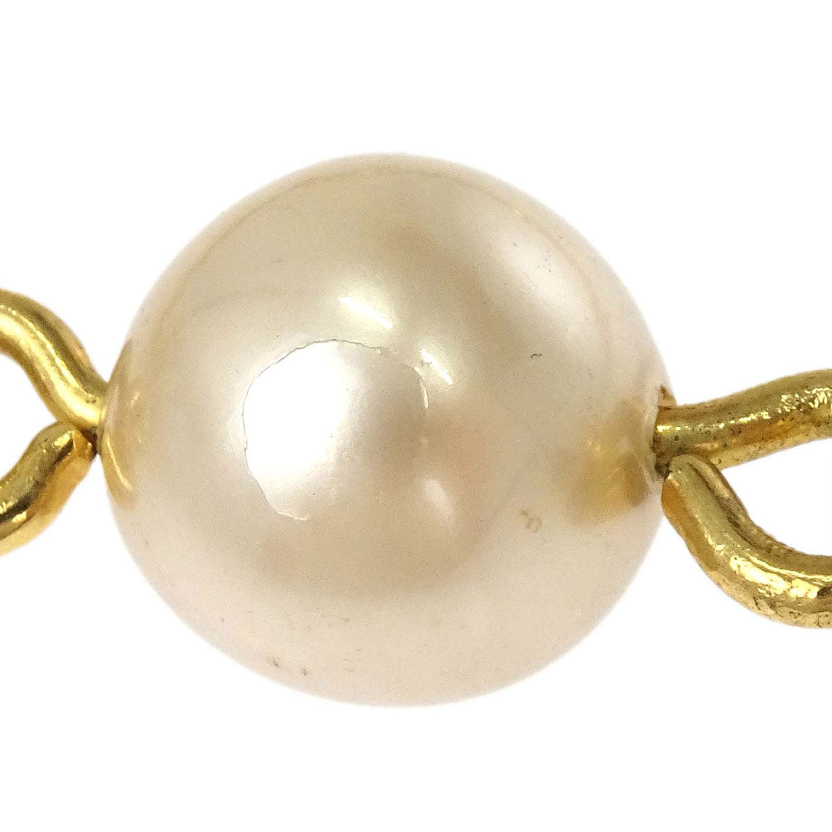 Chanel Gold Chain Costume Pearl Long Necklace