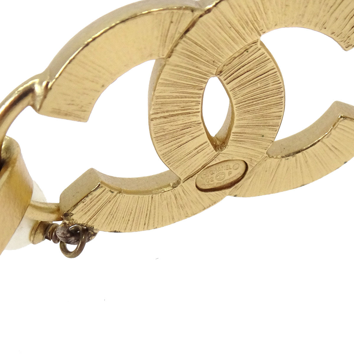 Chanel Gold CC Bangle Accessories Rhinestone Costume Pearl 02P