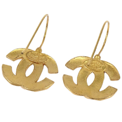 Chanel CC Dangle Pierced Earrings Gold 99P