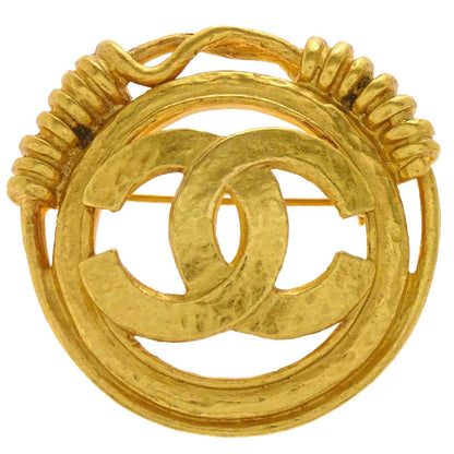 Chanel CC Medallion Brooch Pin Gold 94P