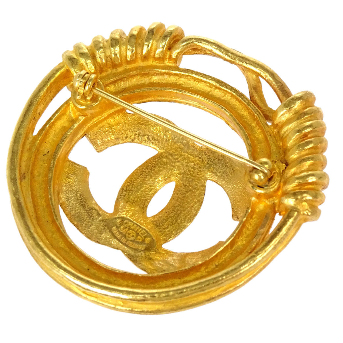 Chanel CC Medallion Brooch Pin Gold 94P