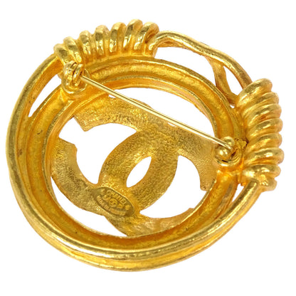 Chanel CC Medallion Brooch Pin Gold 94P