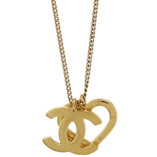 Chanel CC Heart Chain Necklace Gold 04P