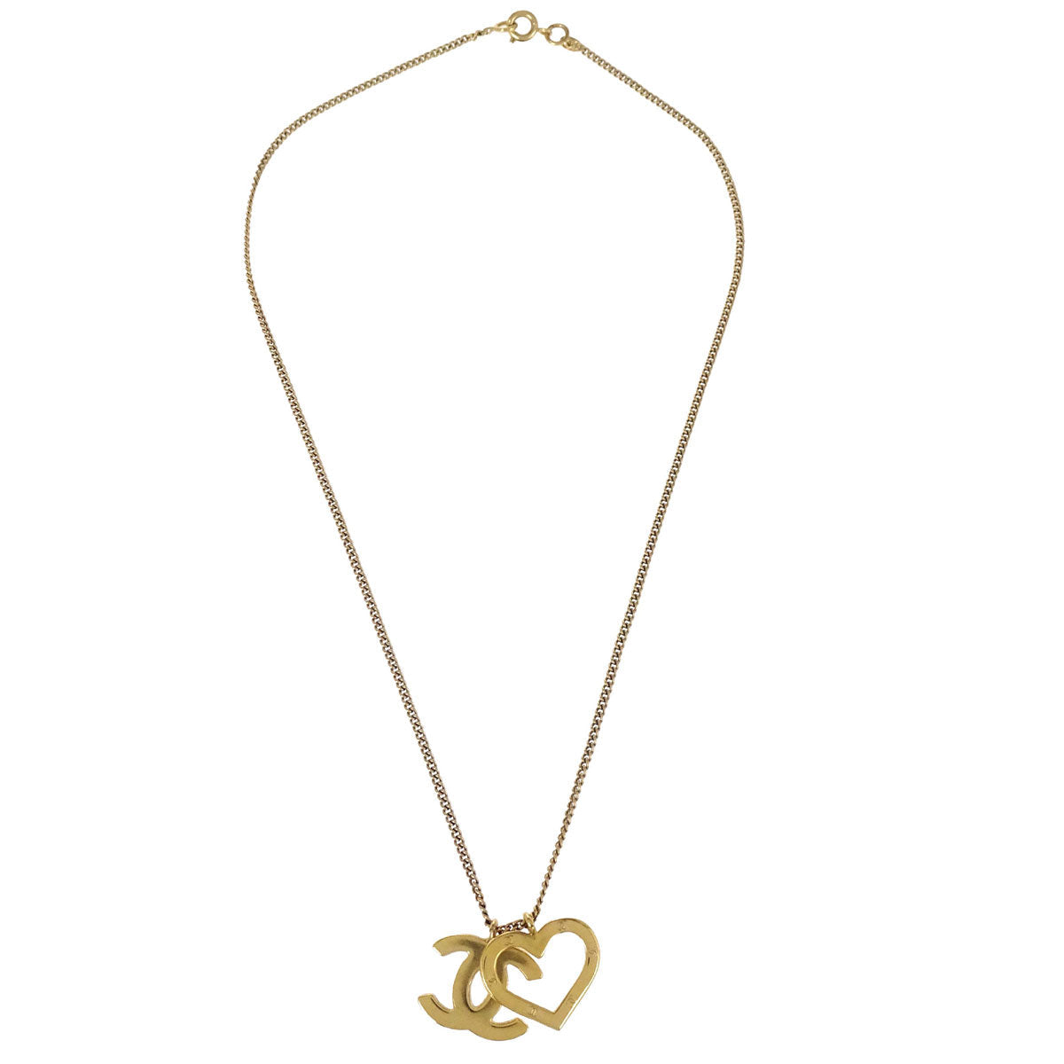 Chanel CC Heart Chain Necklace Gold 04P