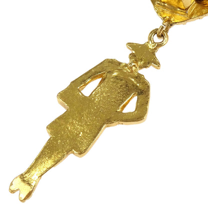 Chanel Rhombus Mademoiselle Dangle Clip-On Earrings Gold