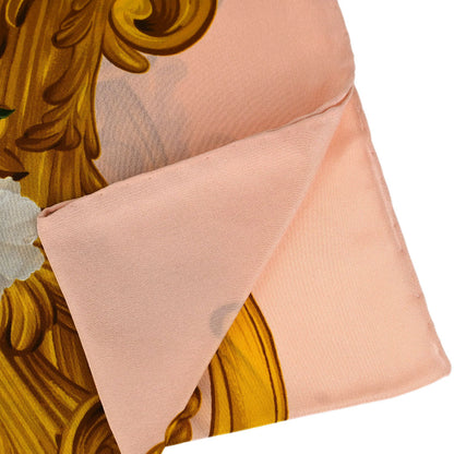 Chanel Pink White Camellia Scarf Small Good