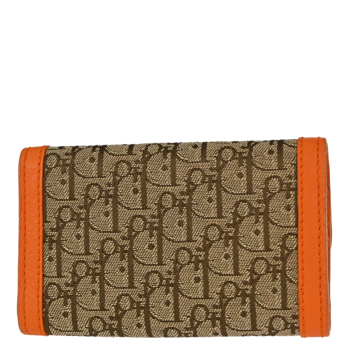 Christian Dior Key Case Beige Orange Trotter Small Good