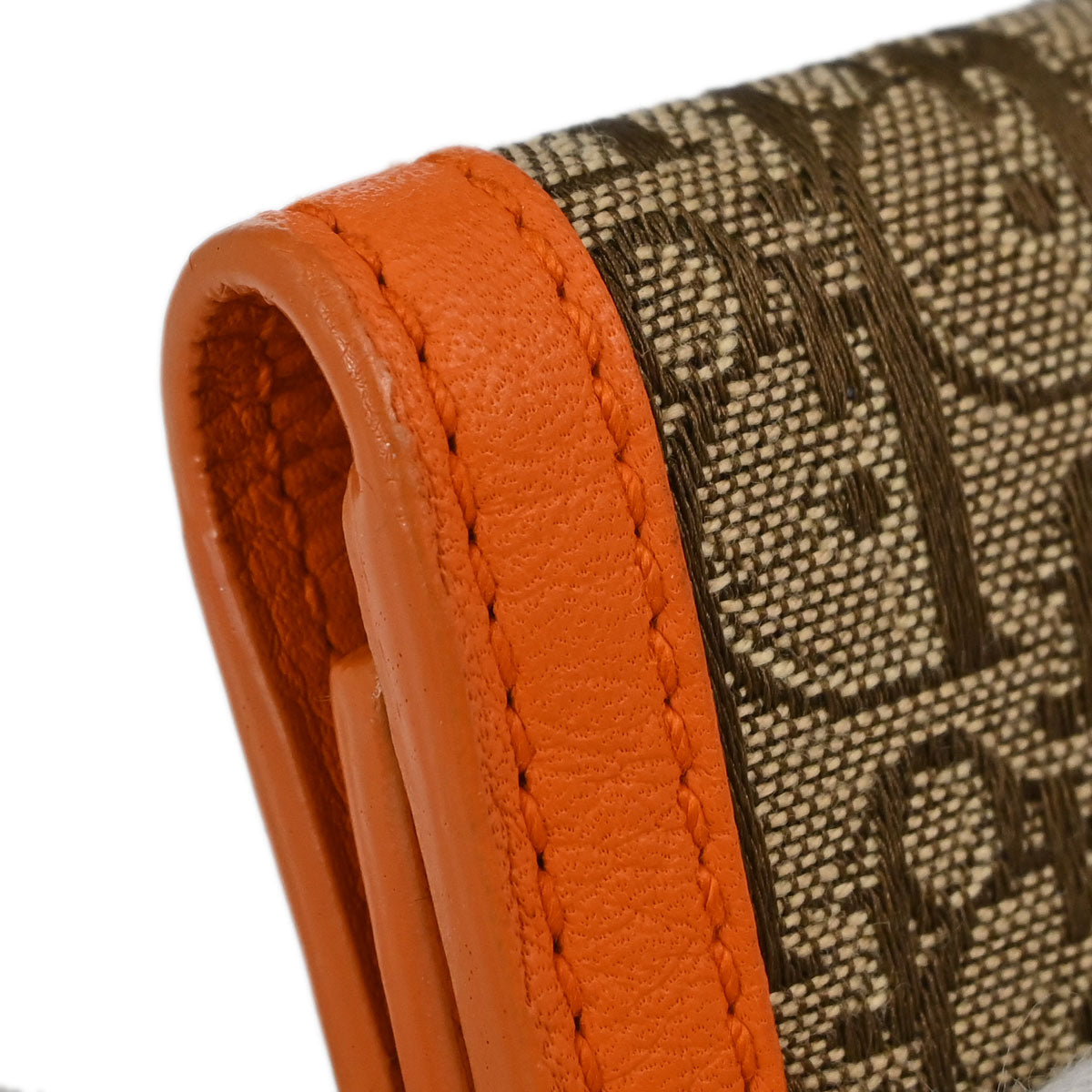 Christian Dior Key Case Beige Orange Trotter Small Good