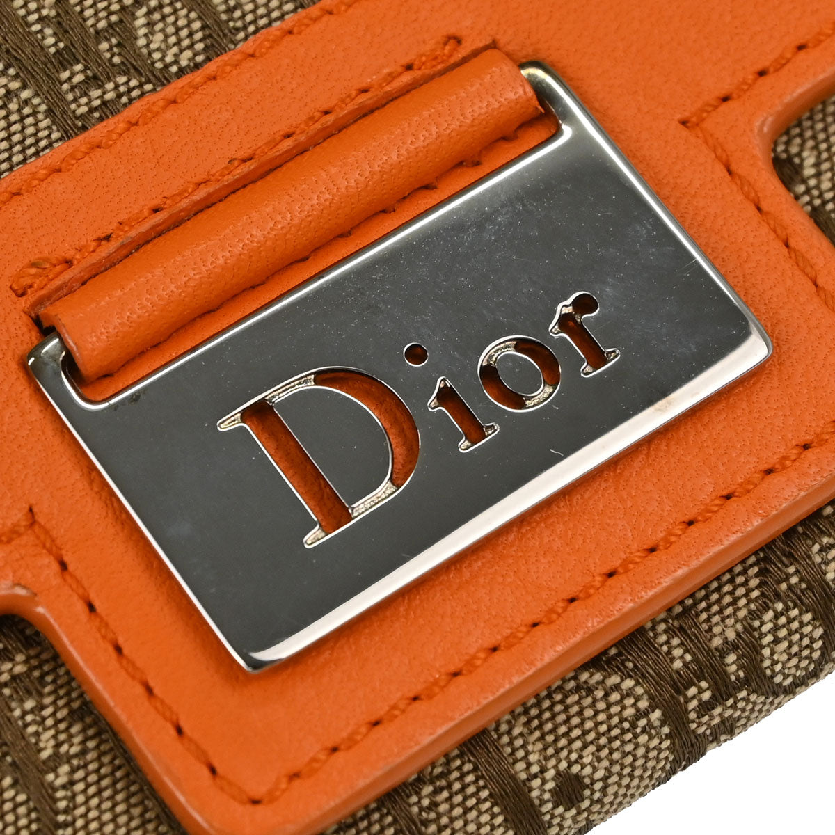 Christian Dior Key Case Beige Orange Trotter Small Good