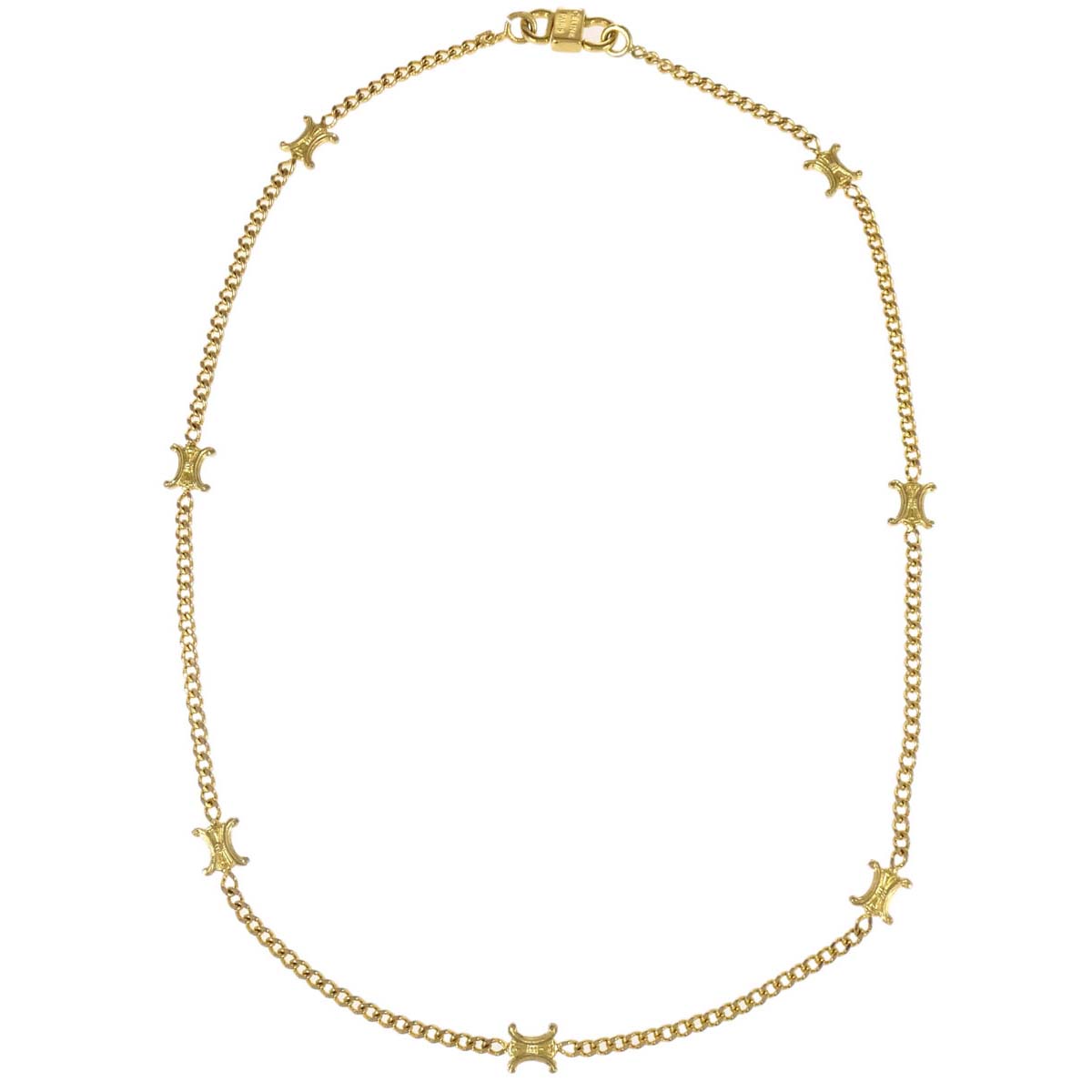 Celine Gold Chain Macadam Necklace