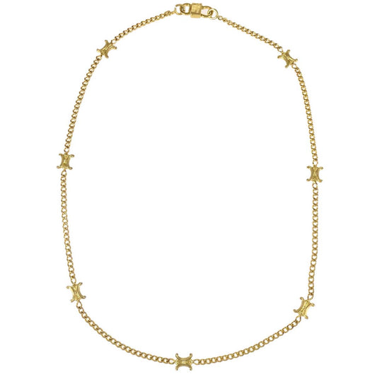 Celine Gold Chain Macadam Necklace