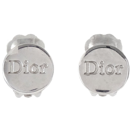 Christian Dior Button Clip-On Earrings Silver