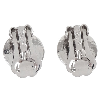 Christian Dior Button Clip-On Earrings Silver