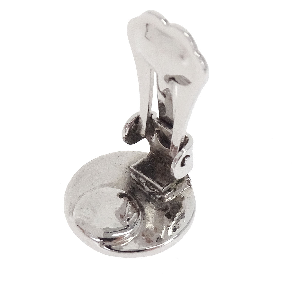Christian Dior Button Clip-On Earrings Silver