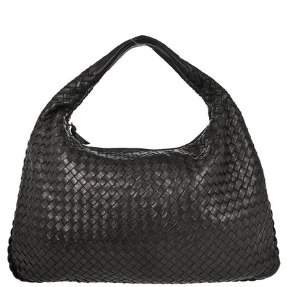 Bottega Veneta Black Lambskin Intrecciato Hobo Handbag