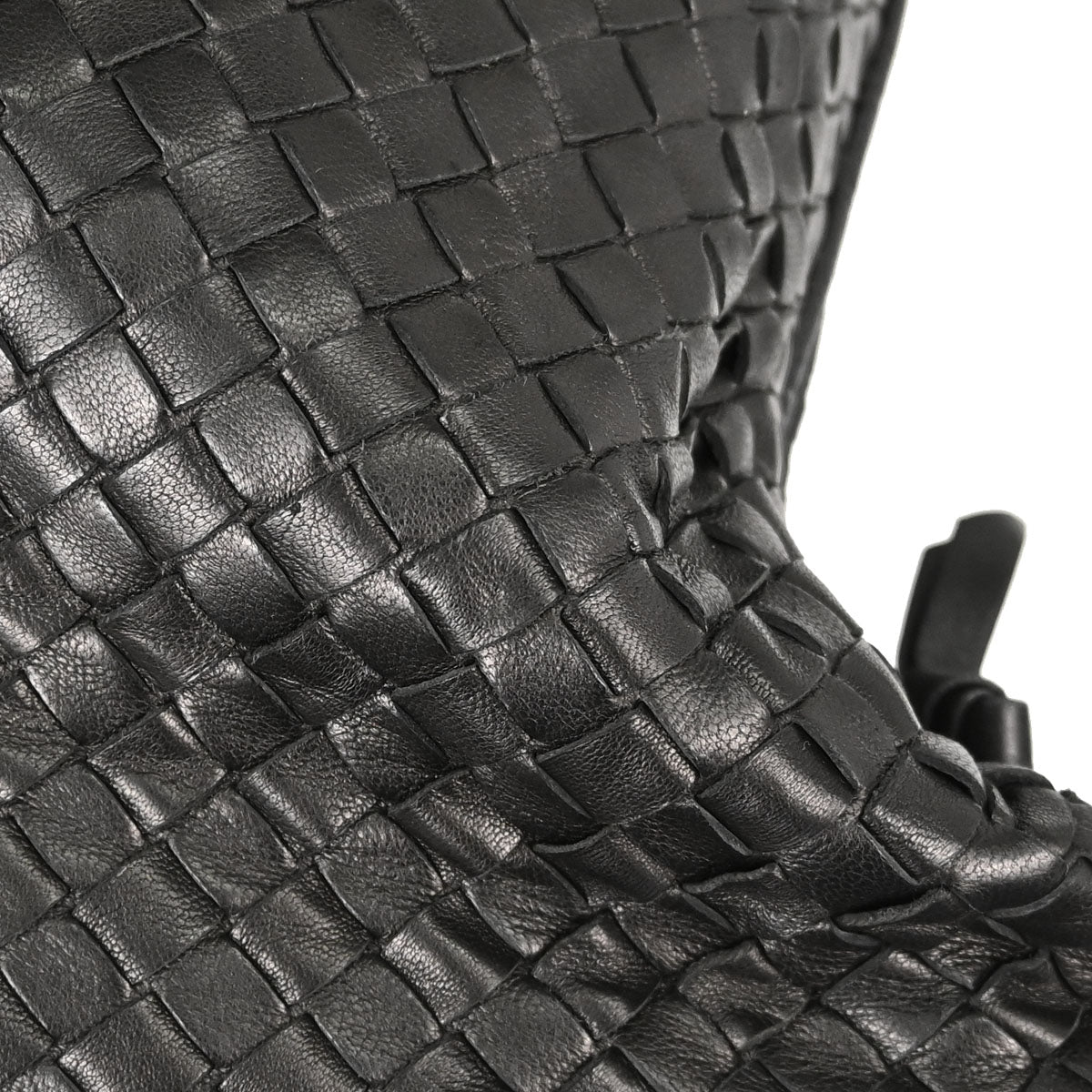Bottega Veneta Black Lambskin Intrecciato Hobo Handbag