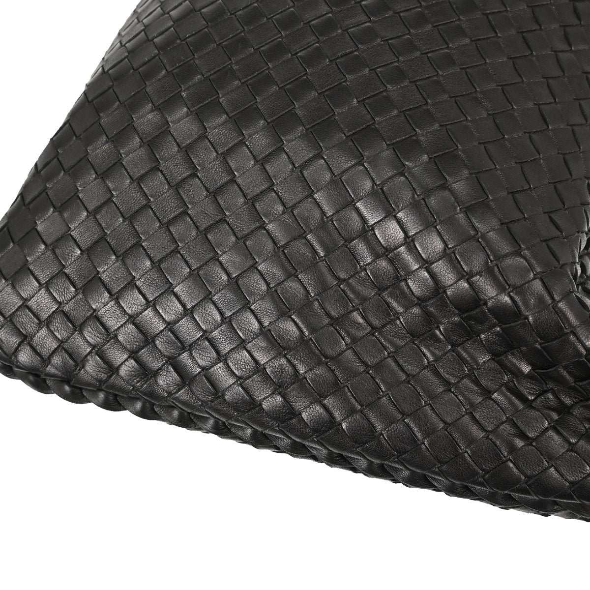 Bottega Veneta Black Lambskin Intrecciato Hobo Handbag