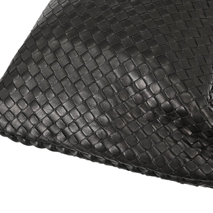 Bottega Veneta Black Lambskin Intrecciato Hobo Handbag