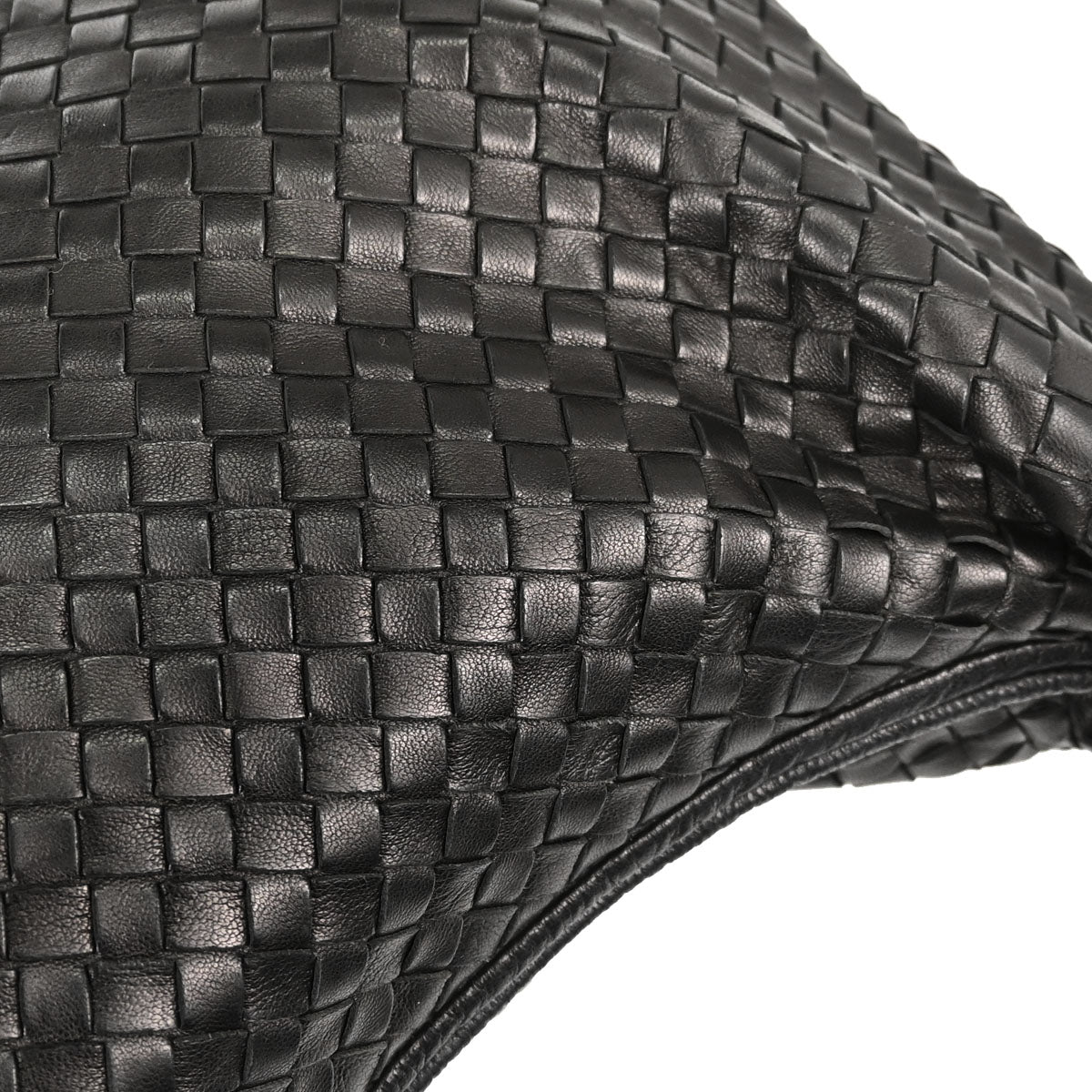 Bottega Veneta Black Lambskin Intrecciato Hobo Handbag