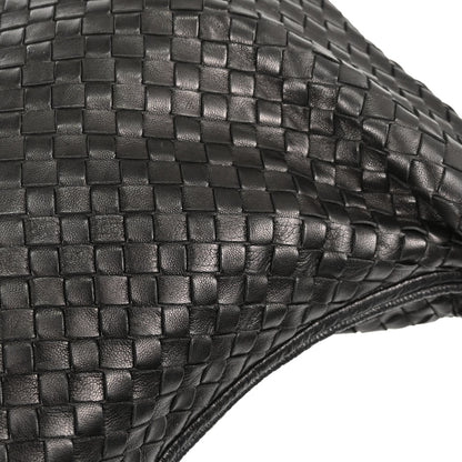 Bottega Veneta Black Lambskin Intrecciato Hobo Handbag