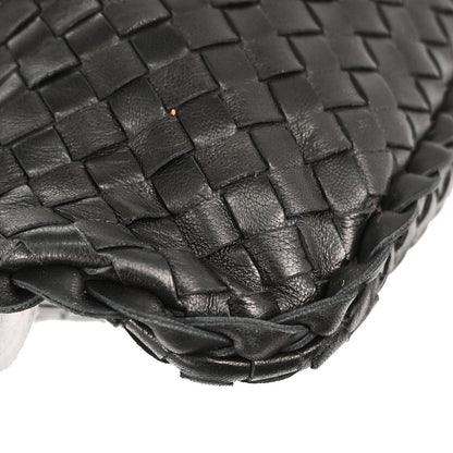 Bottega Veneta Black Lambskin Intrecciato Hobo Handbag